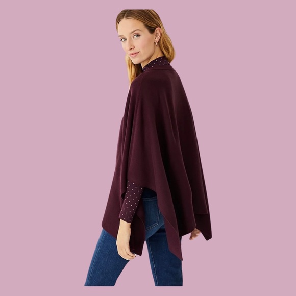 V Neck Poncho Oversized ANN TAYLOR - Picture 2 of 3